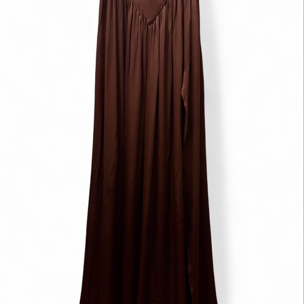 Revolve - Aderia Lace Detail Maxi Dress in Dark Choco - Picture 5 of 9